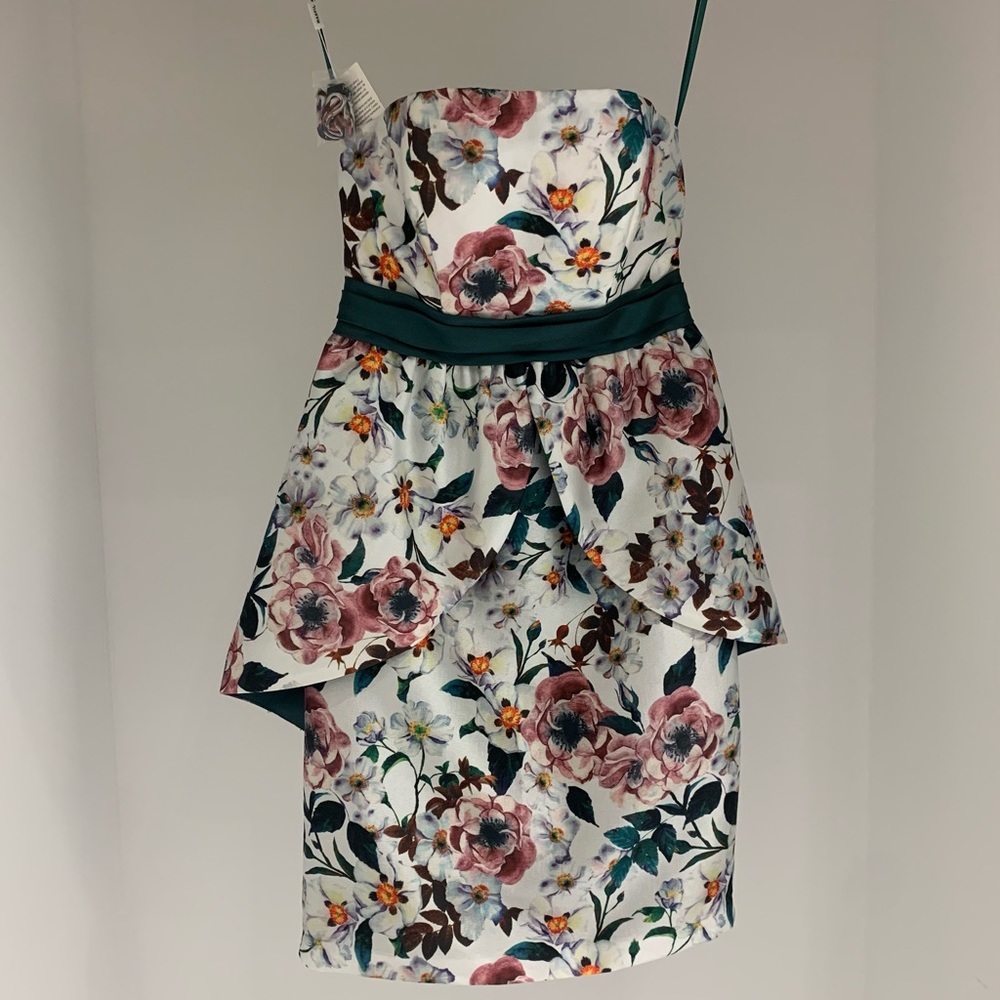 New MARFIL floral peplum cocktail dress